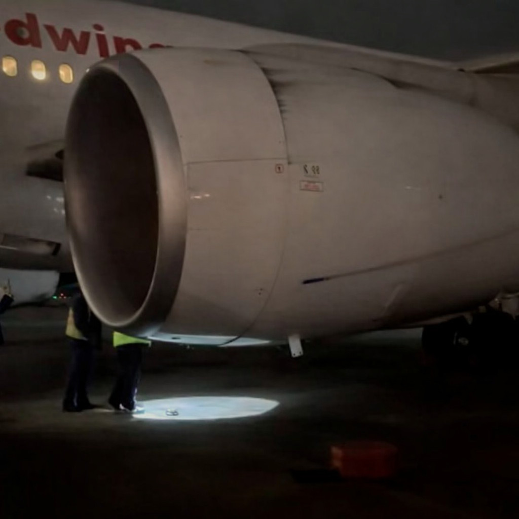 Сліди горіння після пожежі в лівому двигуні аварійного Red Wings